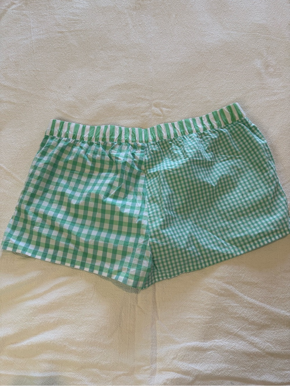 NWT American Eagle AE Gingham Boxer Shorts Green White Pockets L - Picture 4 of 7